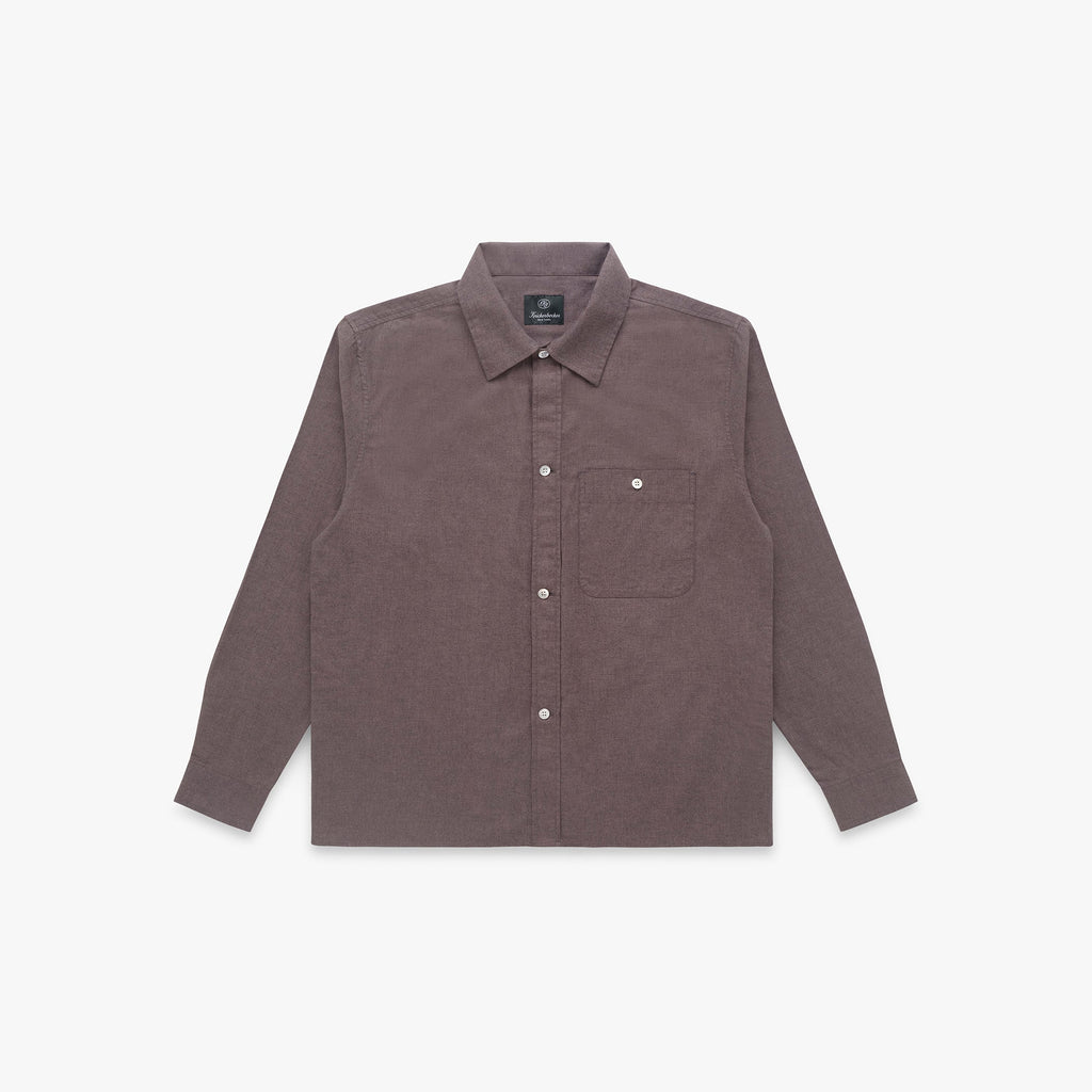 Carmine Flannel Twill Cotton Shirt in Canteen