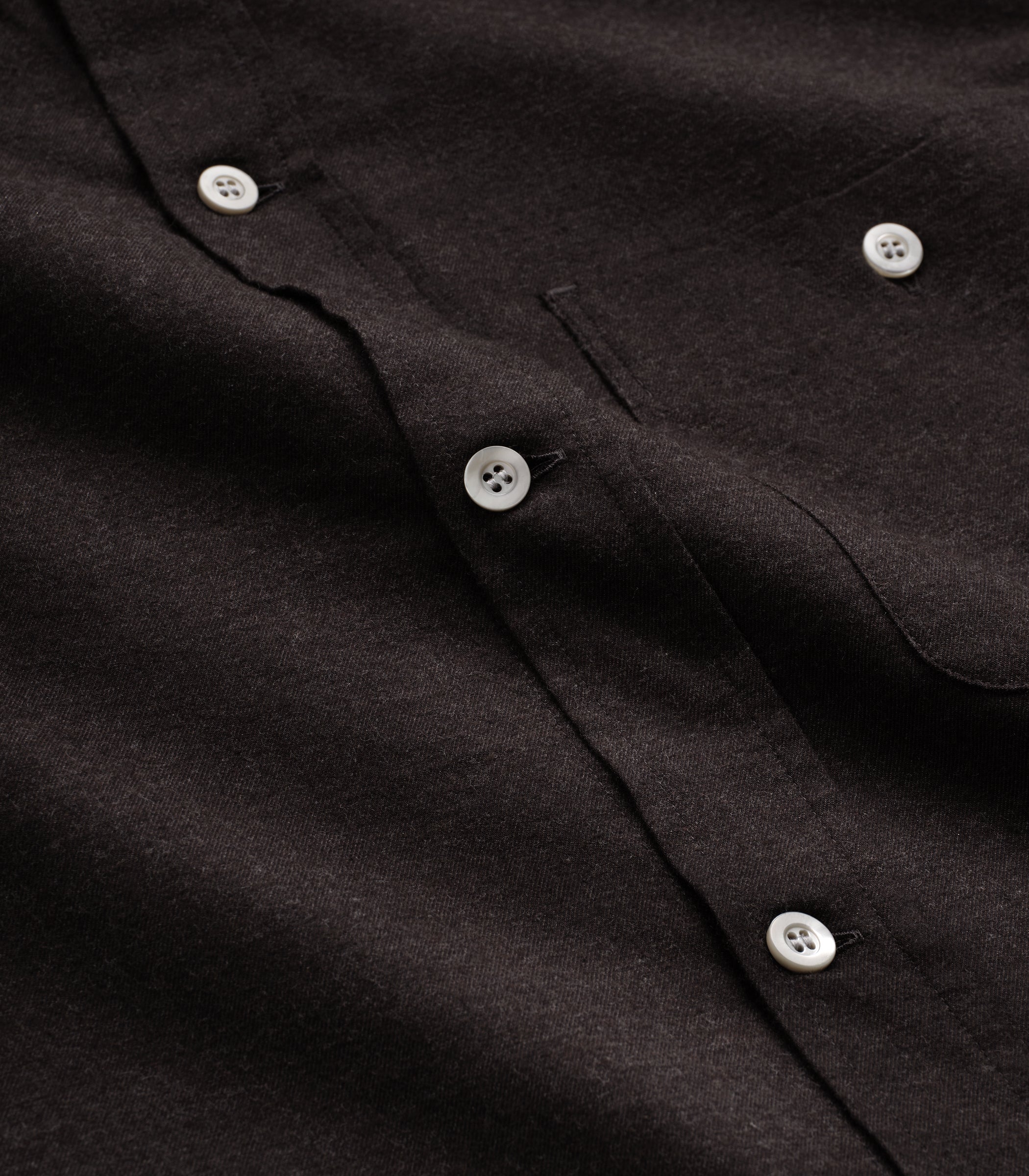 Carmine Flannel Twill Cotton Shirt in Coffee