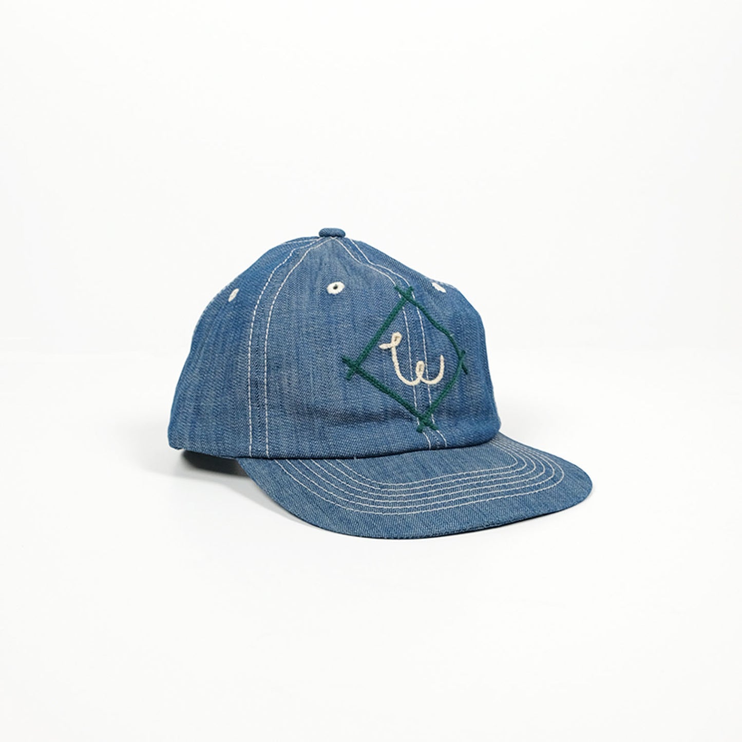 Denim Diamond "W" Hat in Indigo