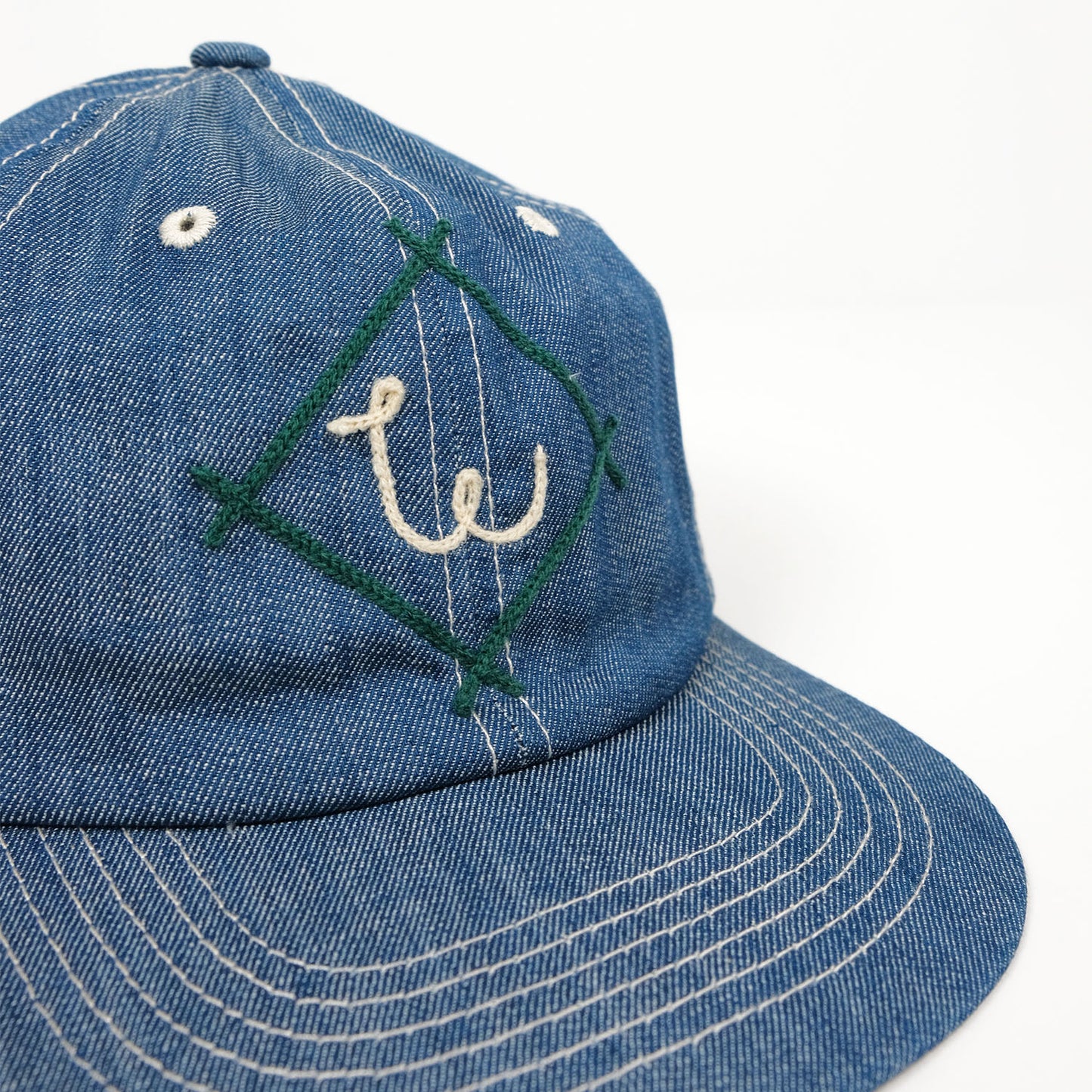 Denim Diamond "W" Hat in Indigo