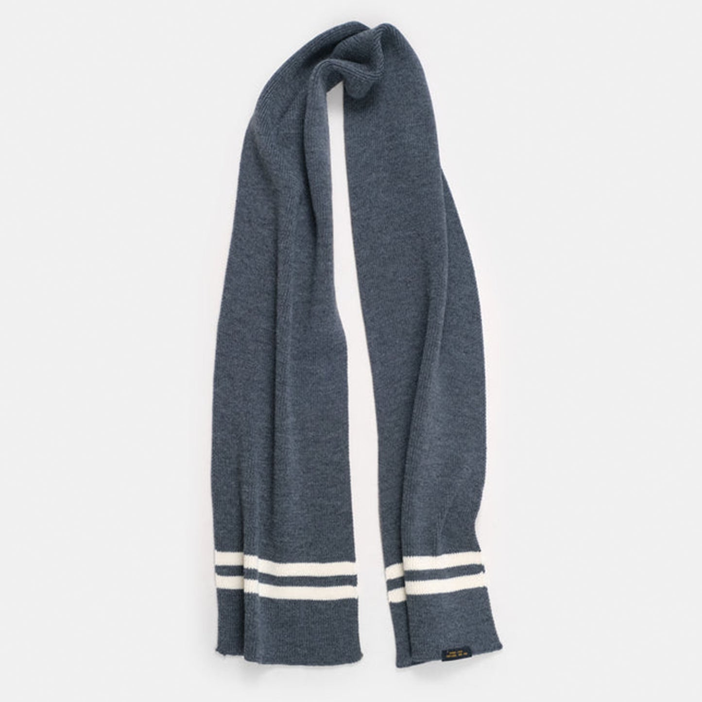 Striped Wool Scarf in Charcoal & Off white