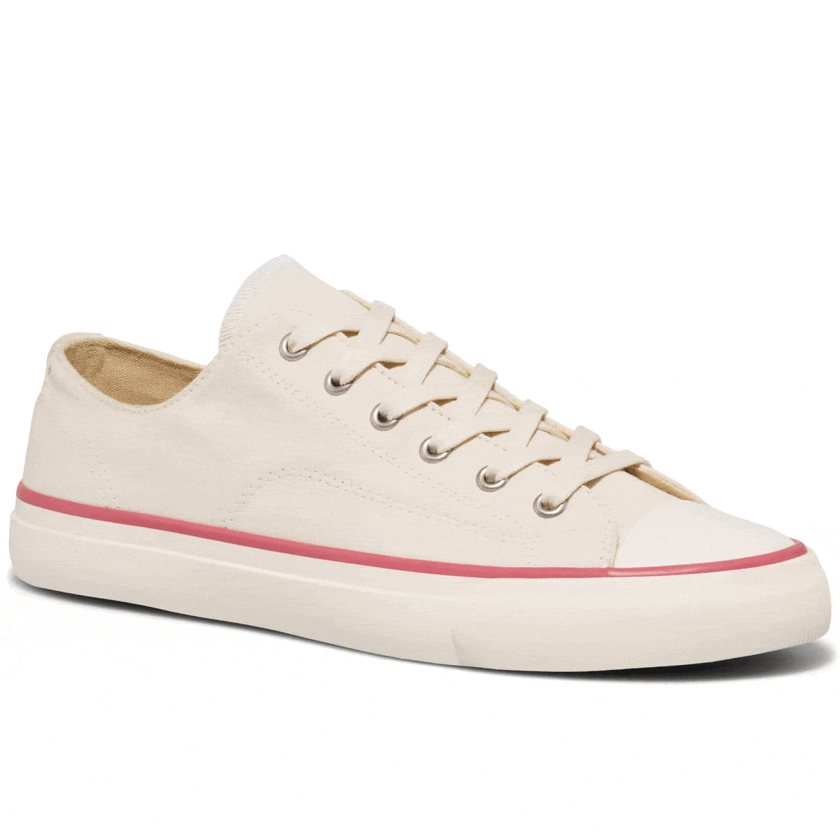 All-American Low-Top in Antique White & Crimson