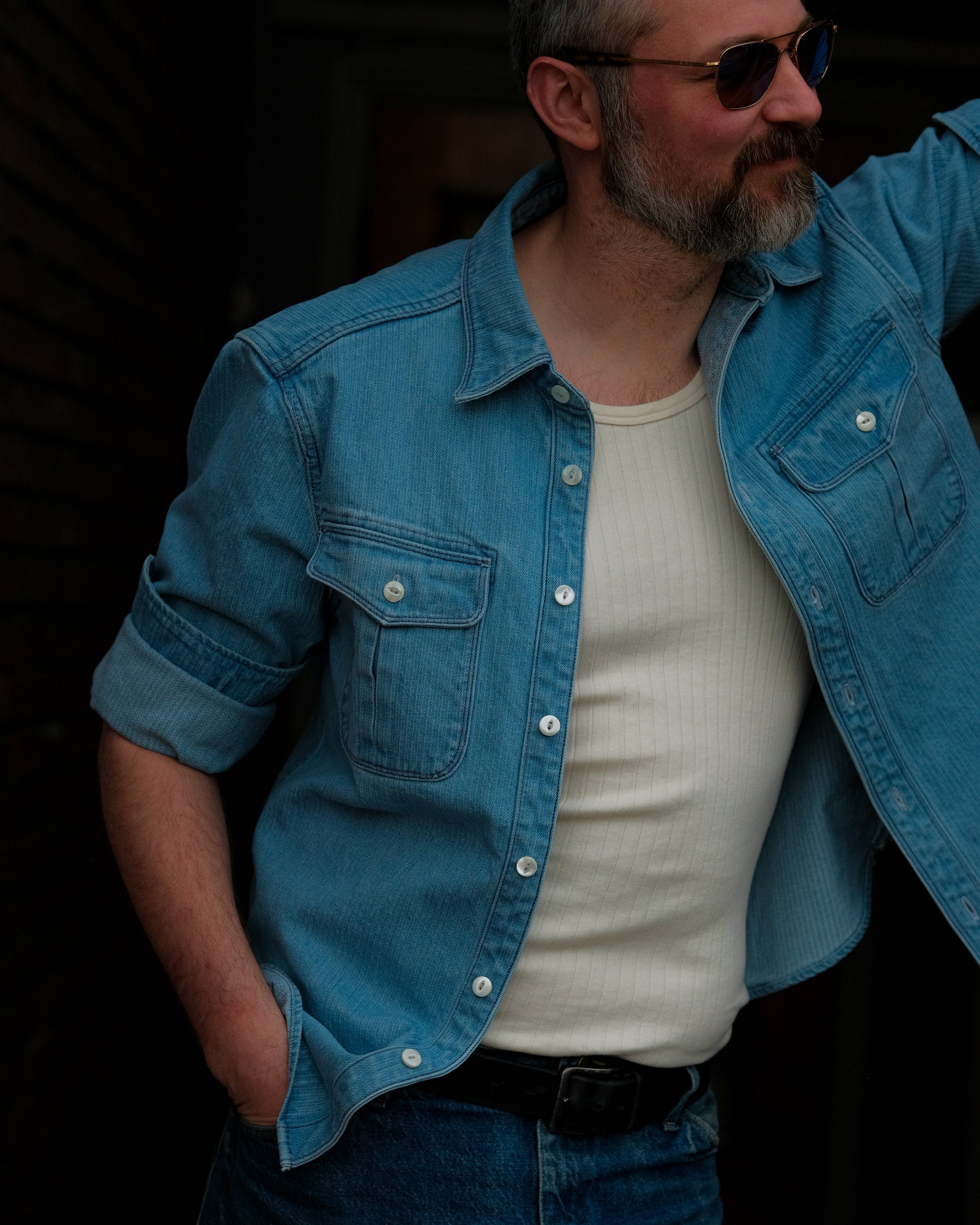 Rancho in Bleached Indigo Corduroy