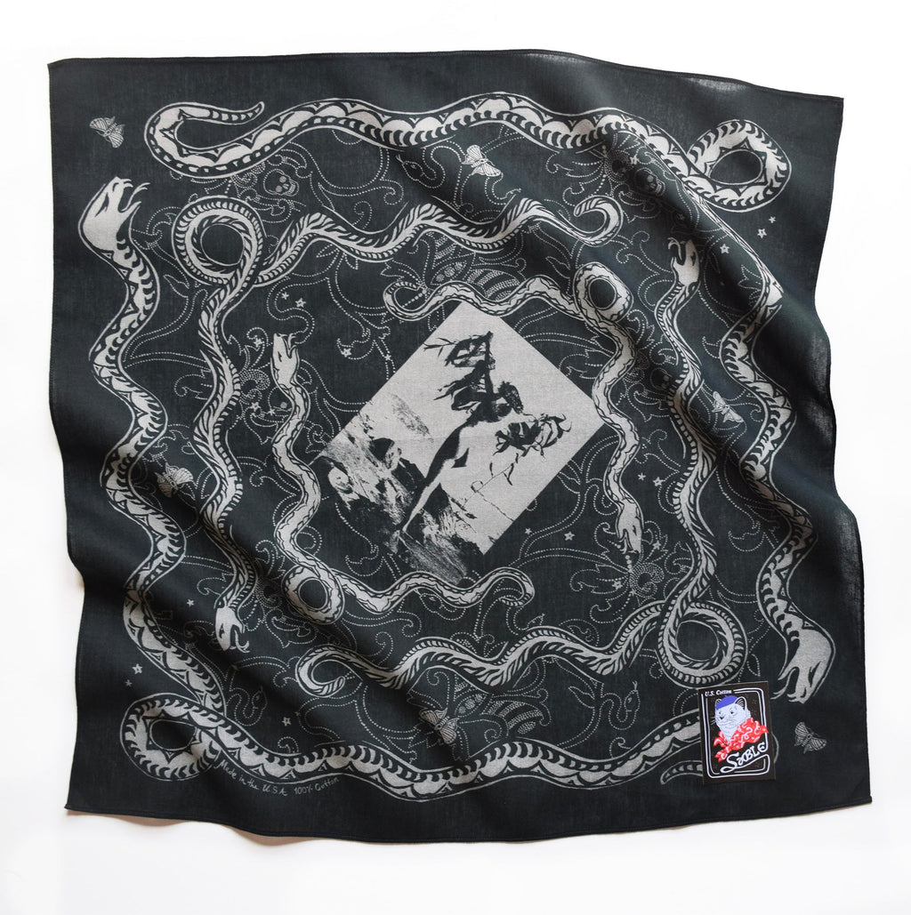 Wish You Were Here Bandana in Washed Black