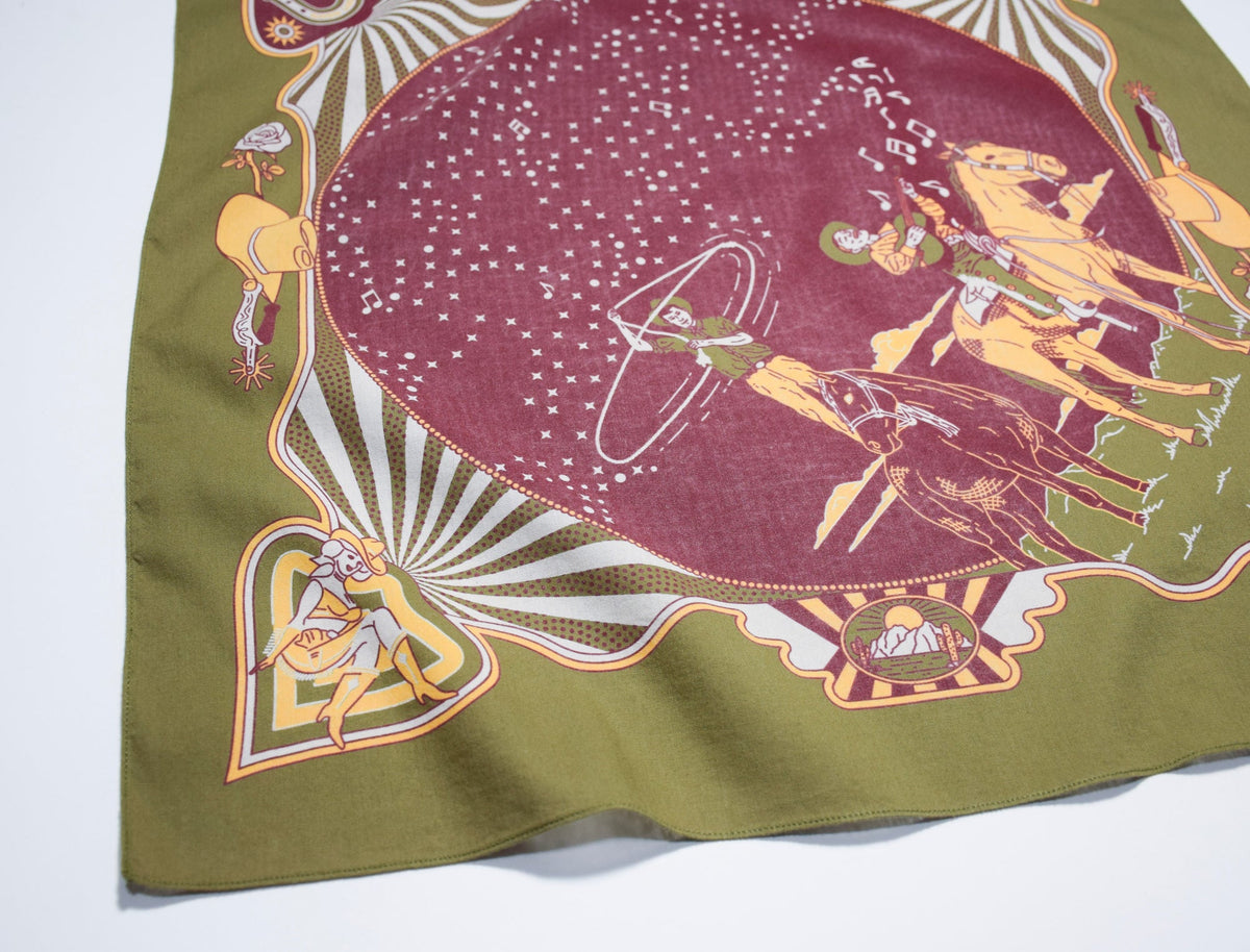 Neon Cowboy Bandana in Olive Tree