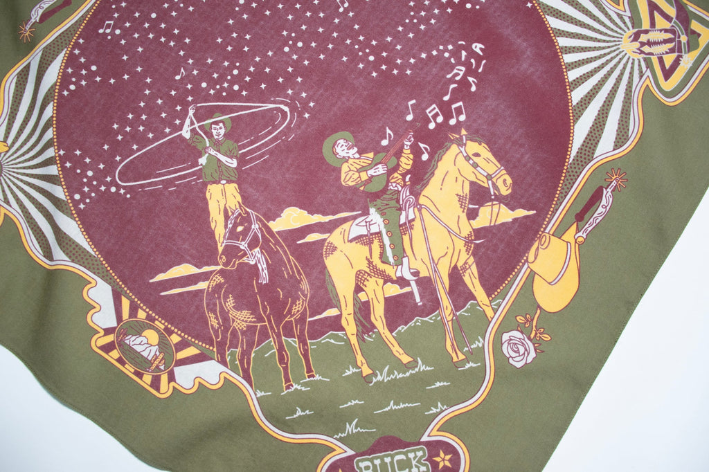 Neon Cowboy Bandana in Olive Tree