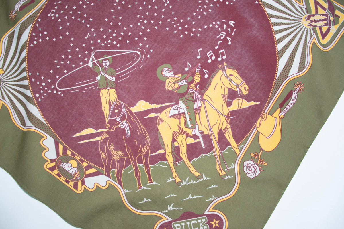 Neon Cowboy Bandana in Olive Tree