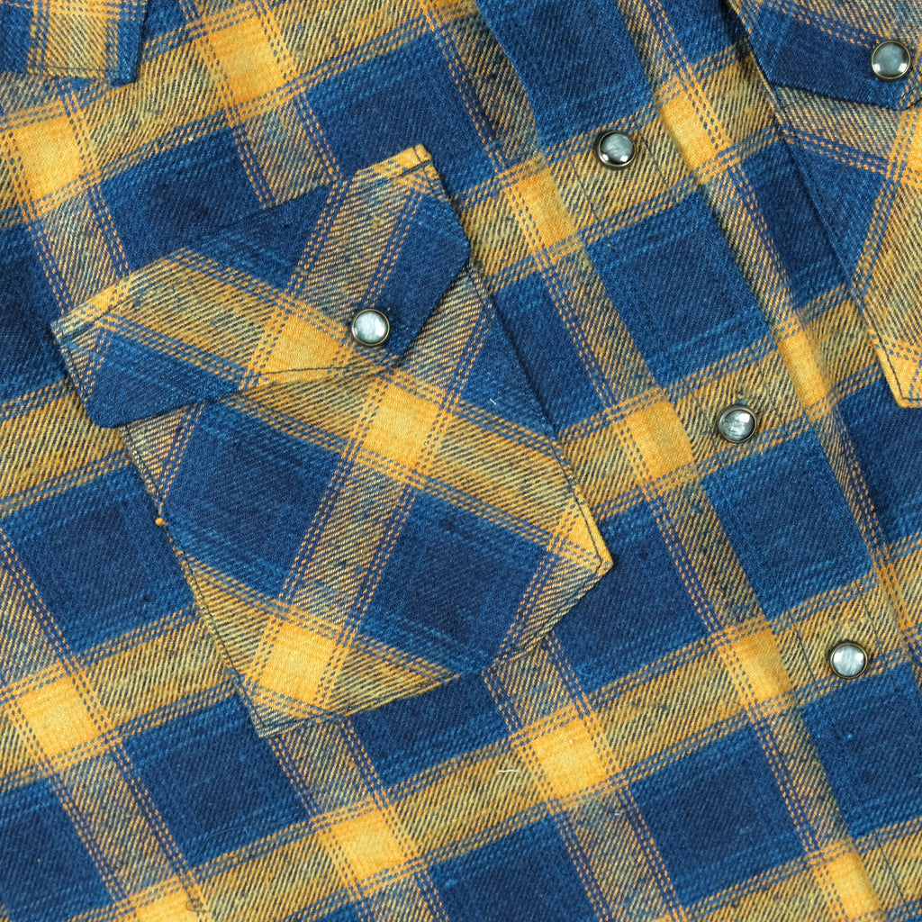Dawson Flannel in Indigo Beige Check