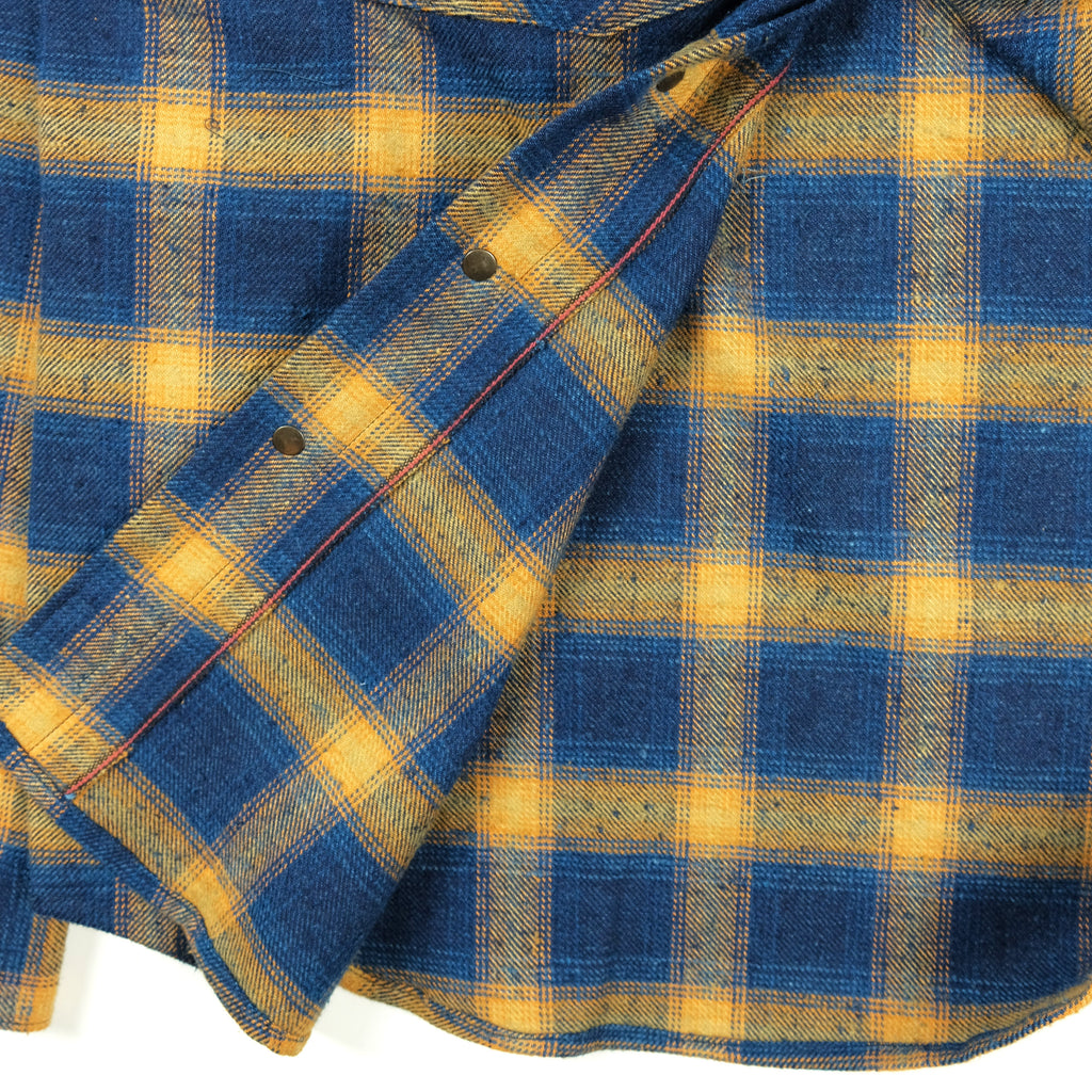 Dawson Flannel in Indigo Beige Check