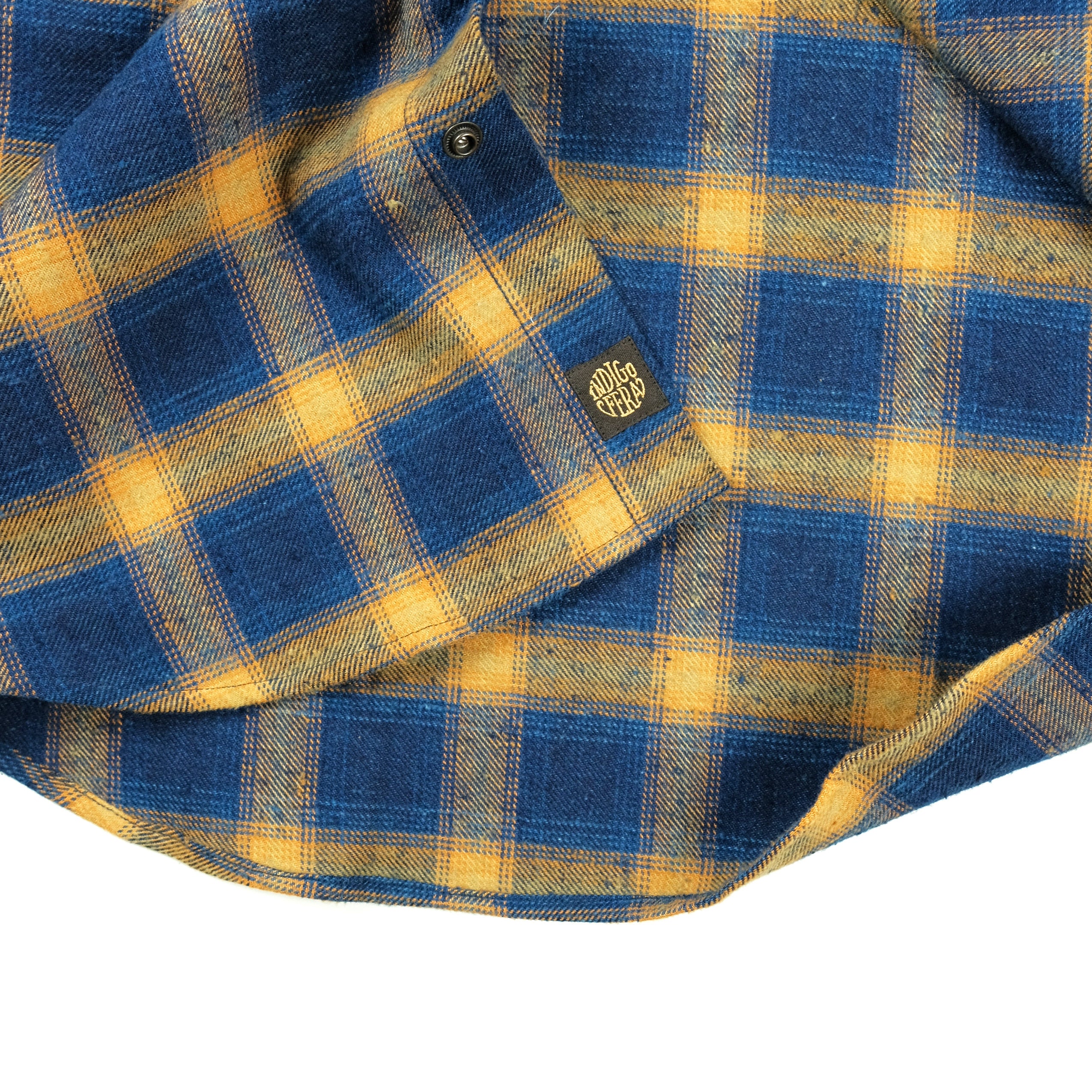 Dawson Flannel in Indigo Beige Check