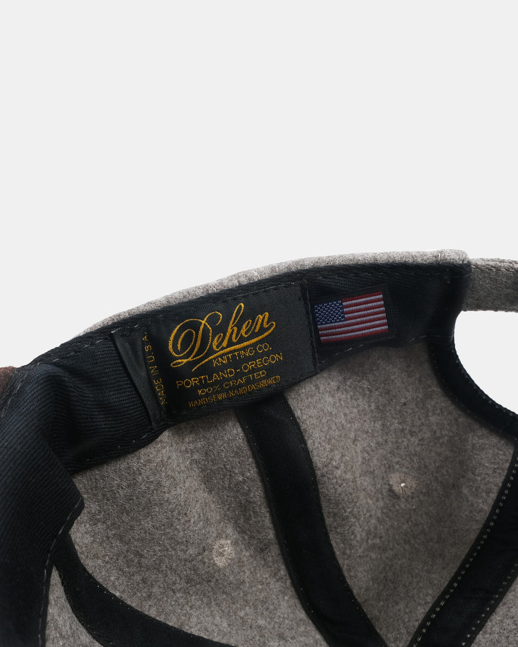 Baseball Hat in Oatmeal and Red Oak Melton Wool