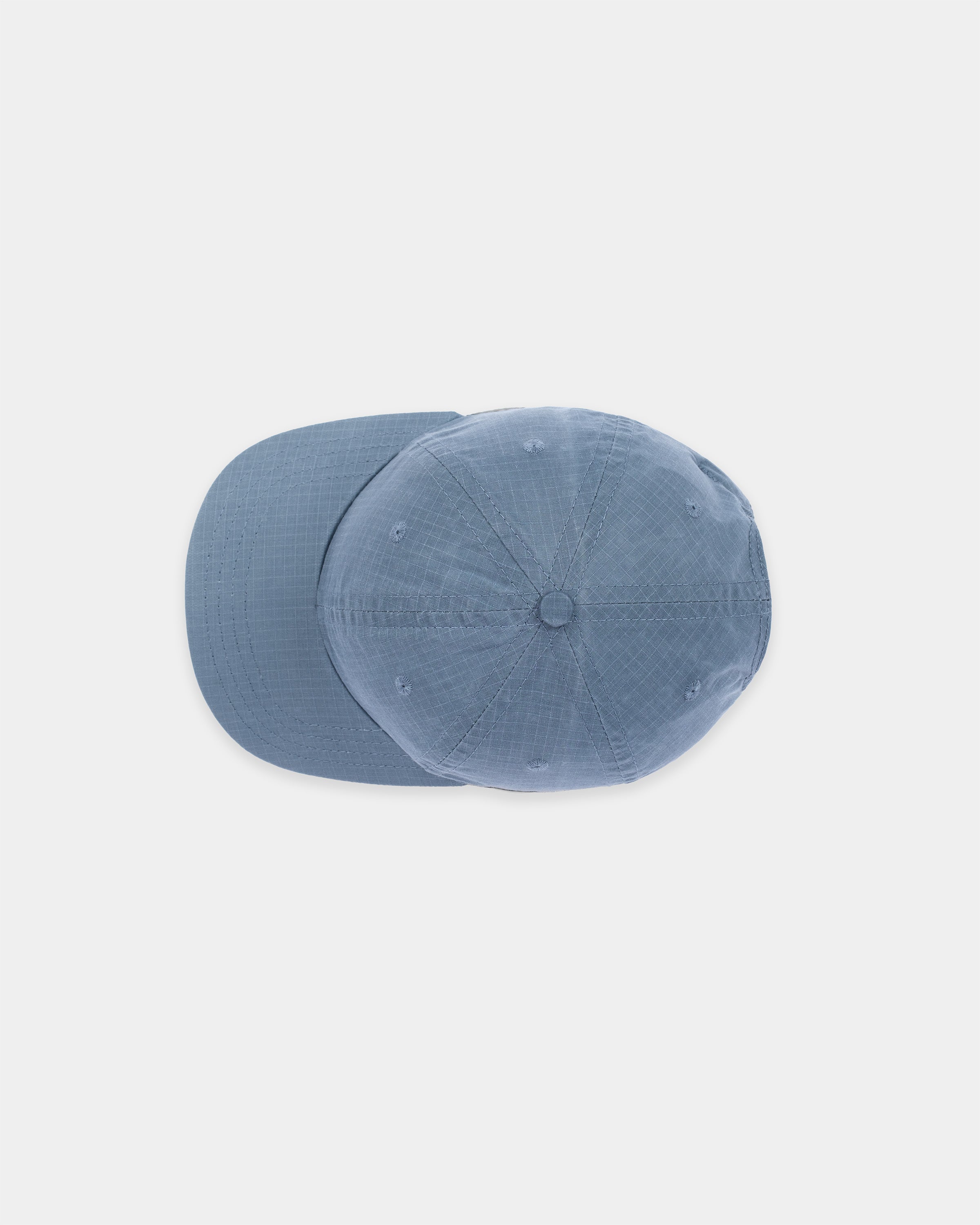 Baseball Hat in Faded Blue Dry Waxed Rip Stop