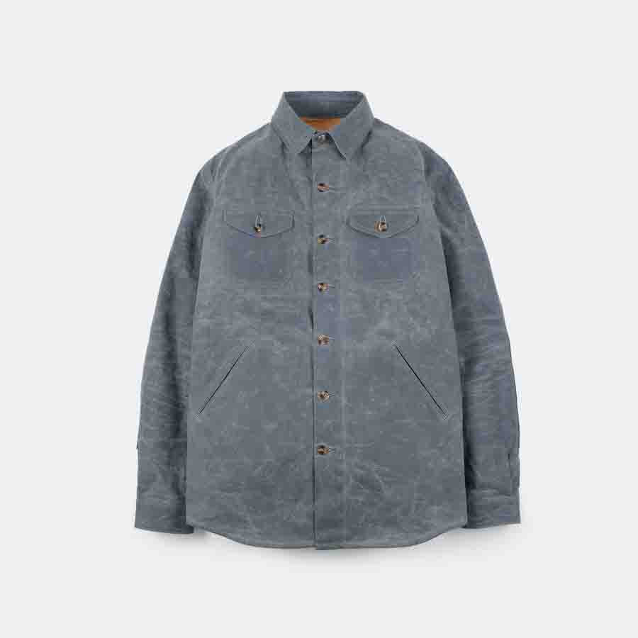 Crissman Overshirt in Harbor Blue Waxed Canvas