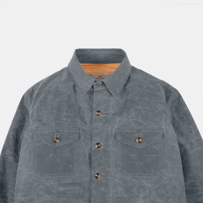 Crissman Overshirt in Harbor Blue Waxed Canvas