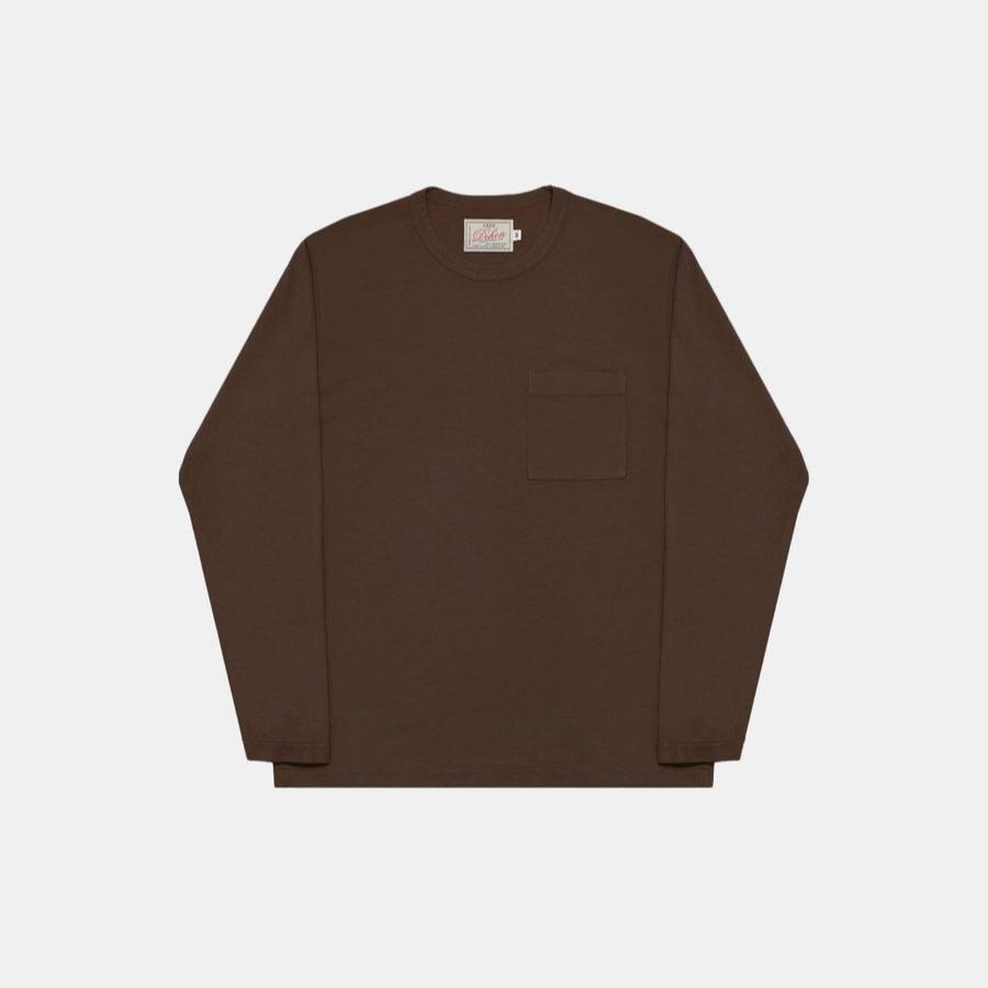 Heavy Duty Long Sleeve Pocket Tee in Brown
