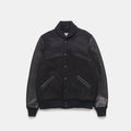 Varsity Jacket in Black Wool & Leather