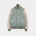 Varsity Jacket in Reef Wool & Milk Leather