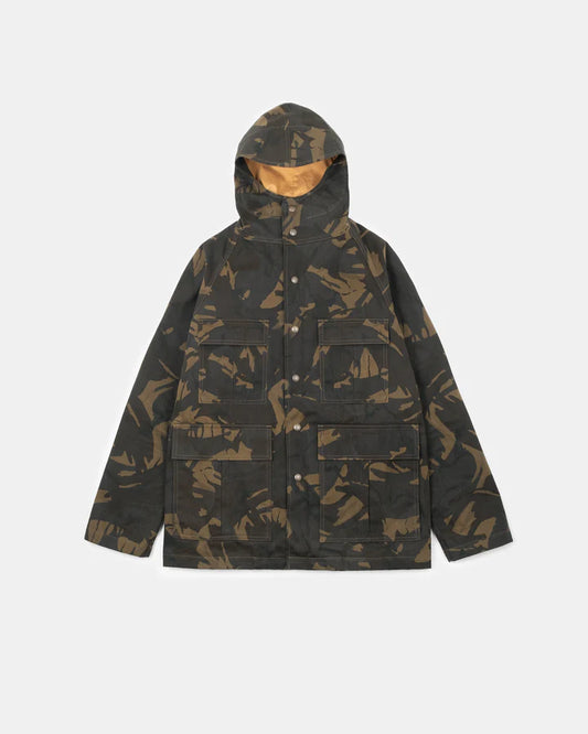 Heavy Duty Raincoat in Darkwood Camo Dry Wax Cotton
