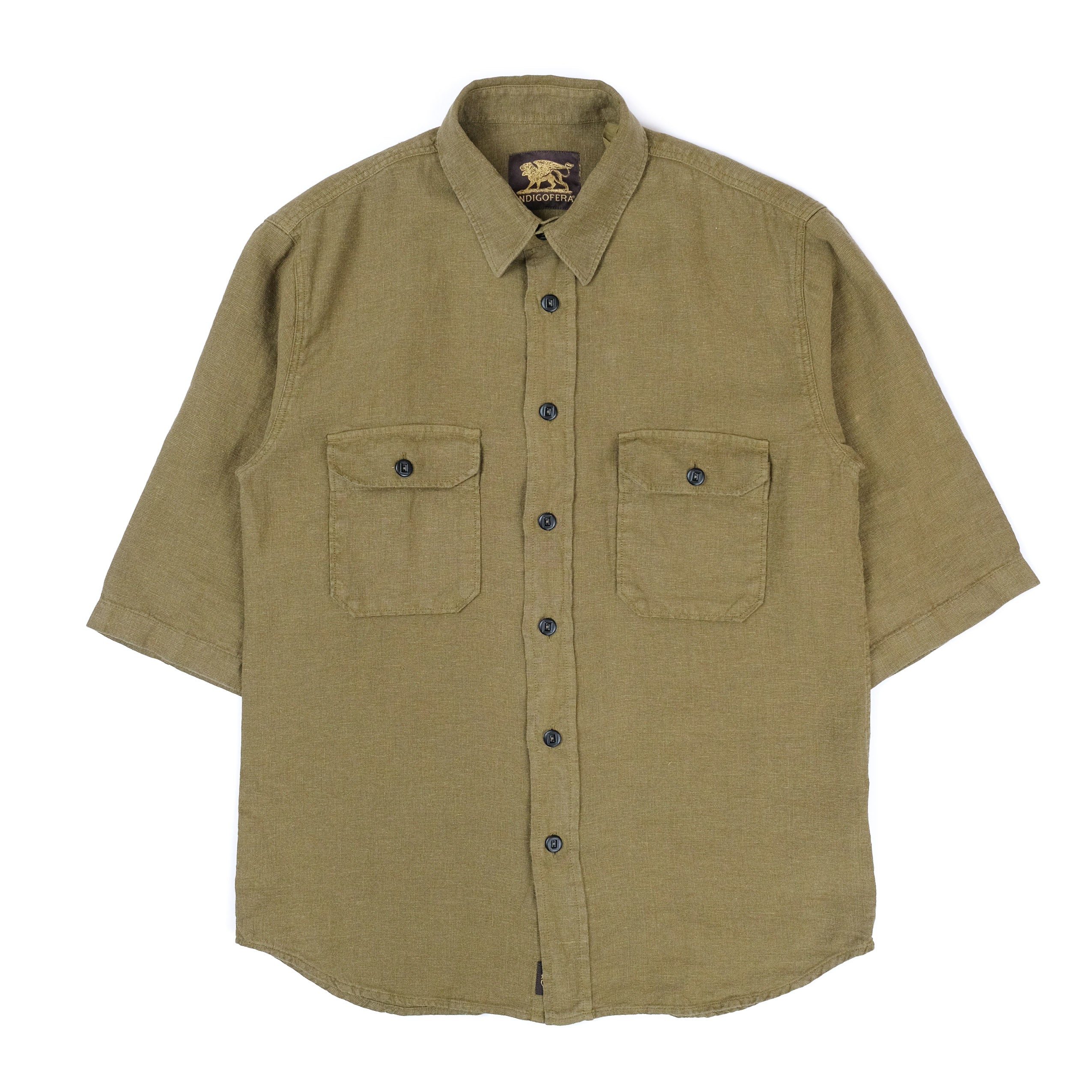 Delray in Military Olive Linen Canvas