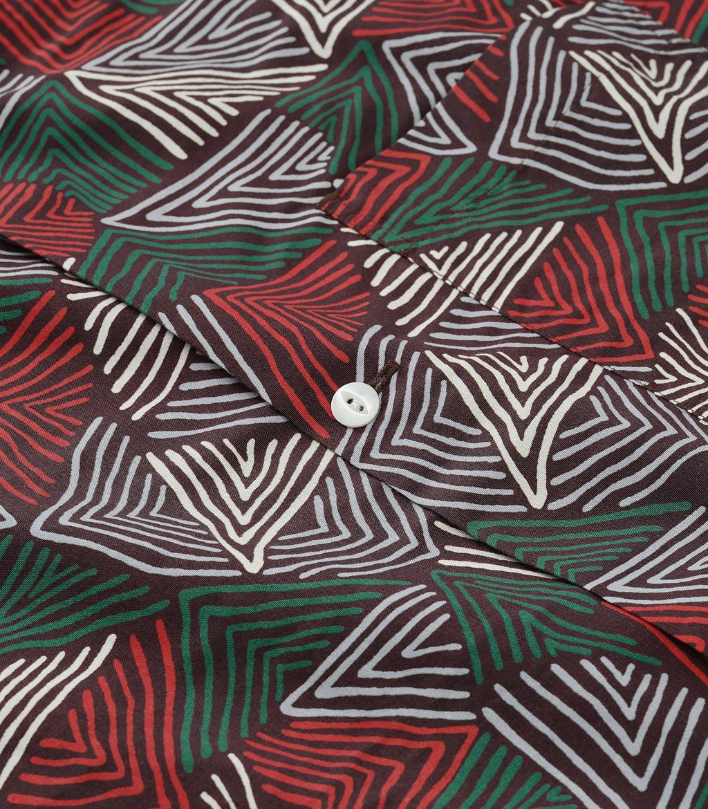 Doodle Rayon & Cotton Shirt in Coffee