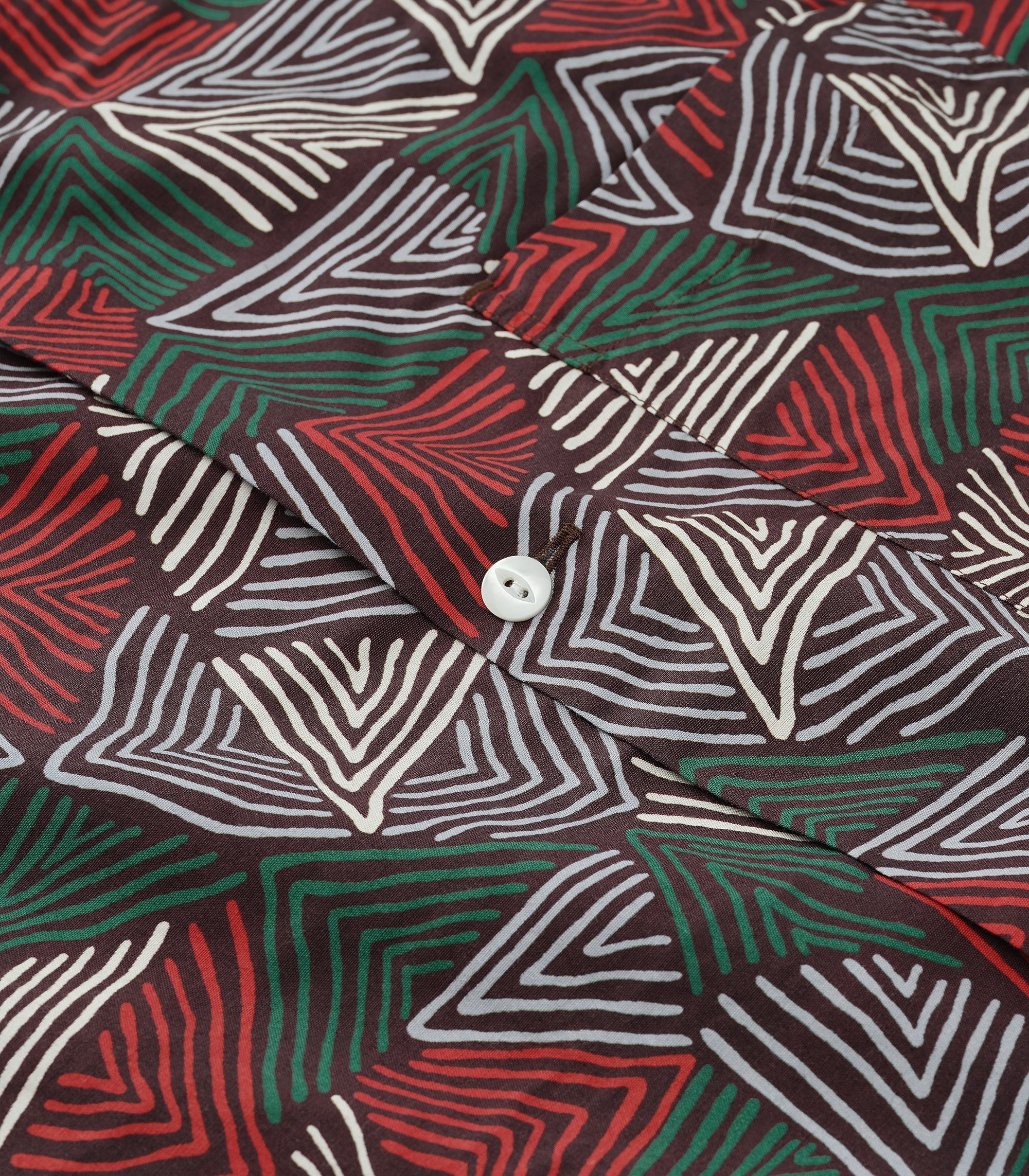 Doodle Rayon & Cotton Shirt in Coffee