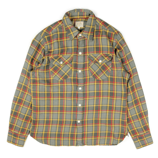 Washed Flannel Workshirt in Dusk Plaid