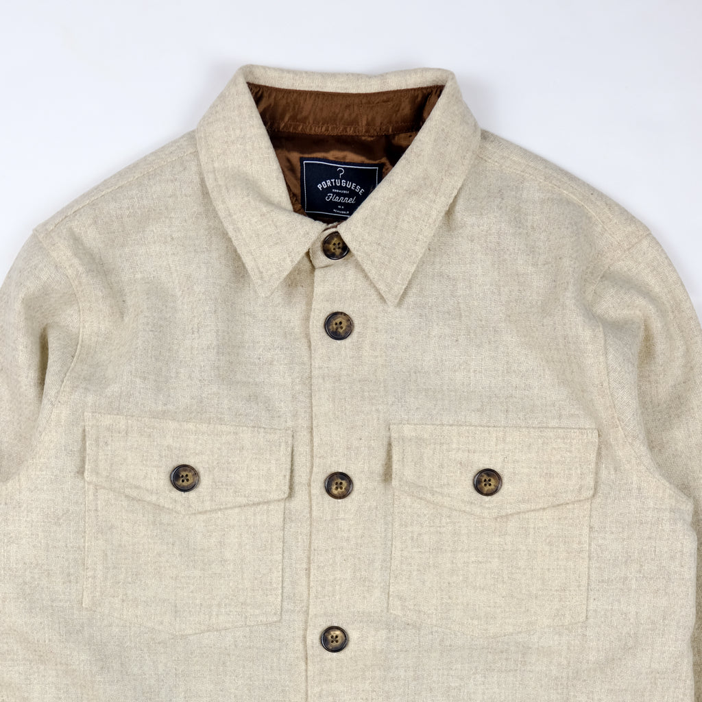Field Overshirt in Ecru Wool