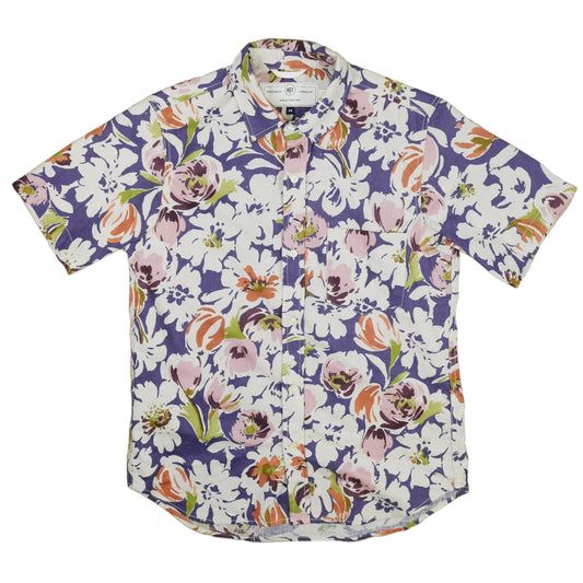 Oxford Shirt in Plum Floral Linen