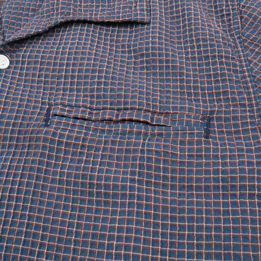 Cayucos Seersucker in Blue Plaid