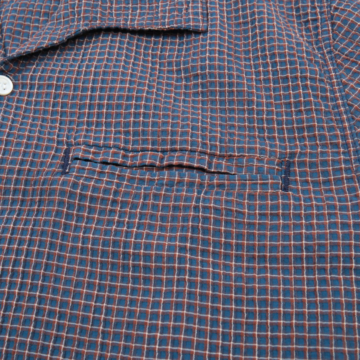 Cayucos Seersucker in Blue Plaid