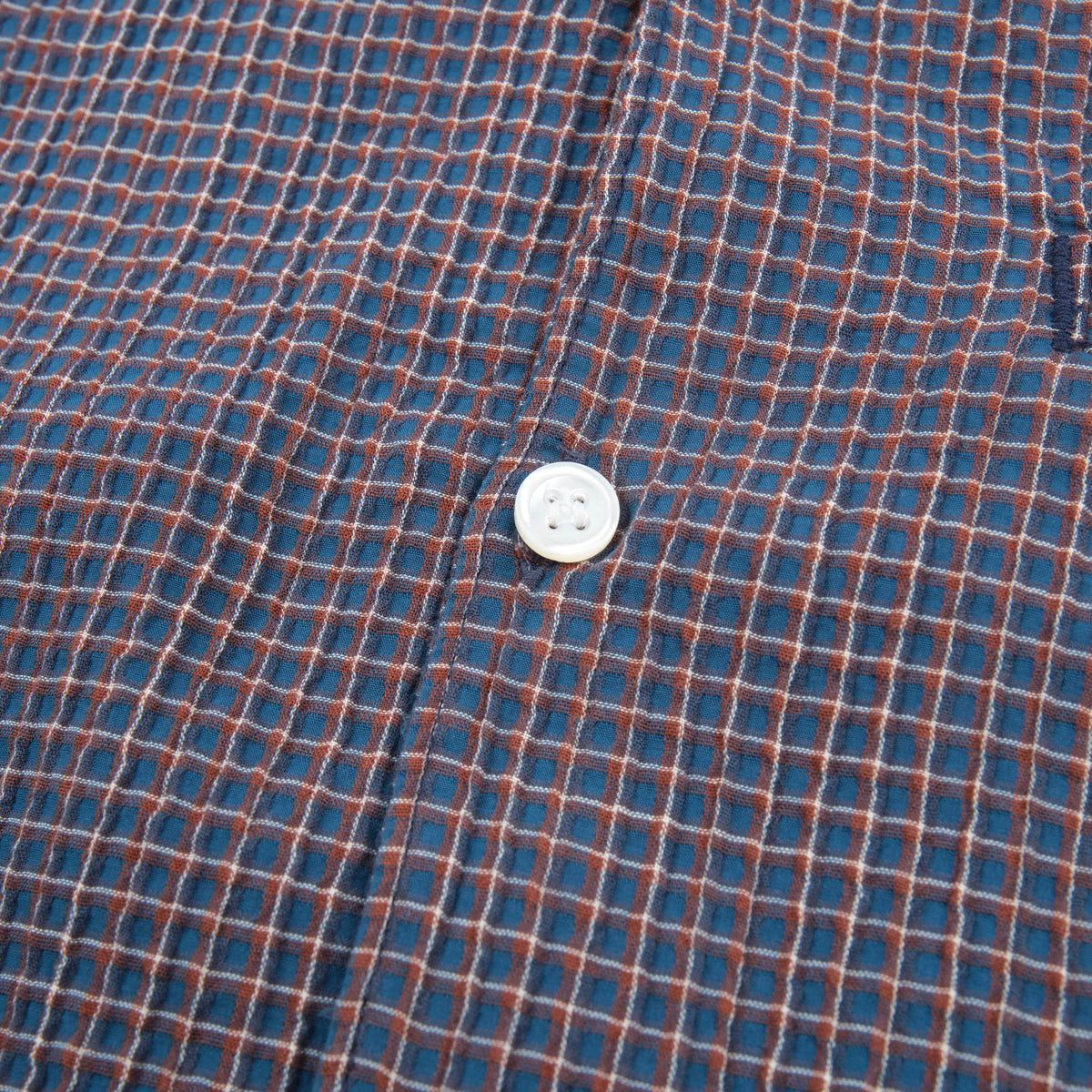 Cayucos Seersucker in Blue Plaid