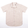 Short Sleeve Calico in Brown Stripe