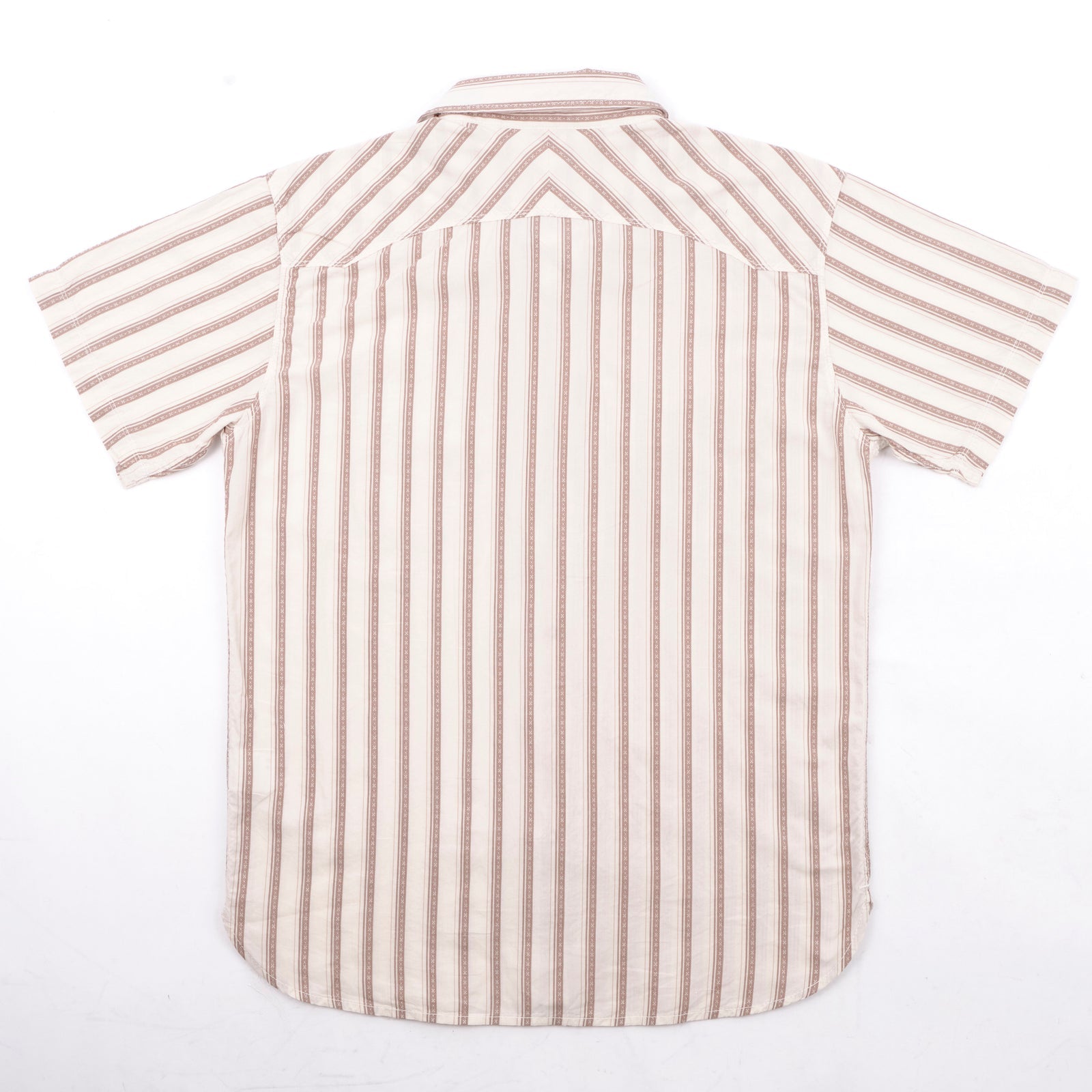 Short Sleeve Calico in Brown Stripe