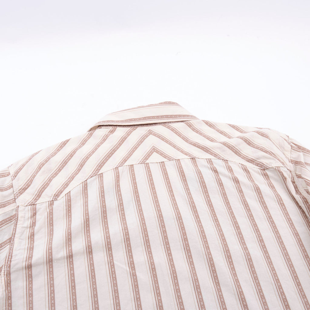 Short Sleeve Calico in Brown Stripe