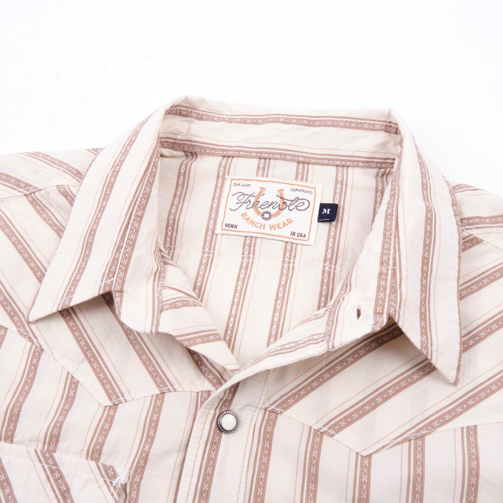 Short Sleeve Calico in Brown Stripe