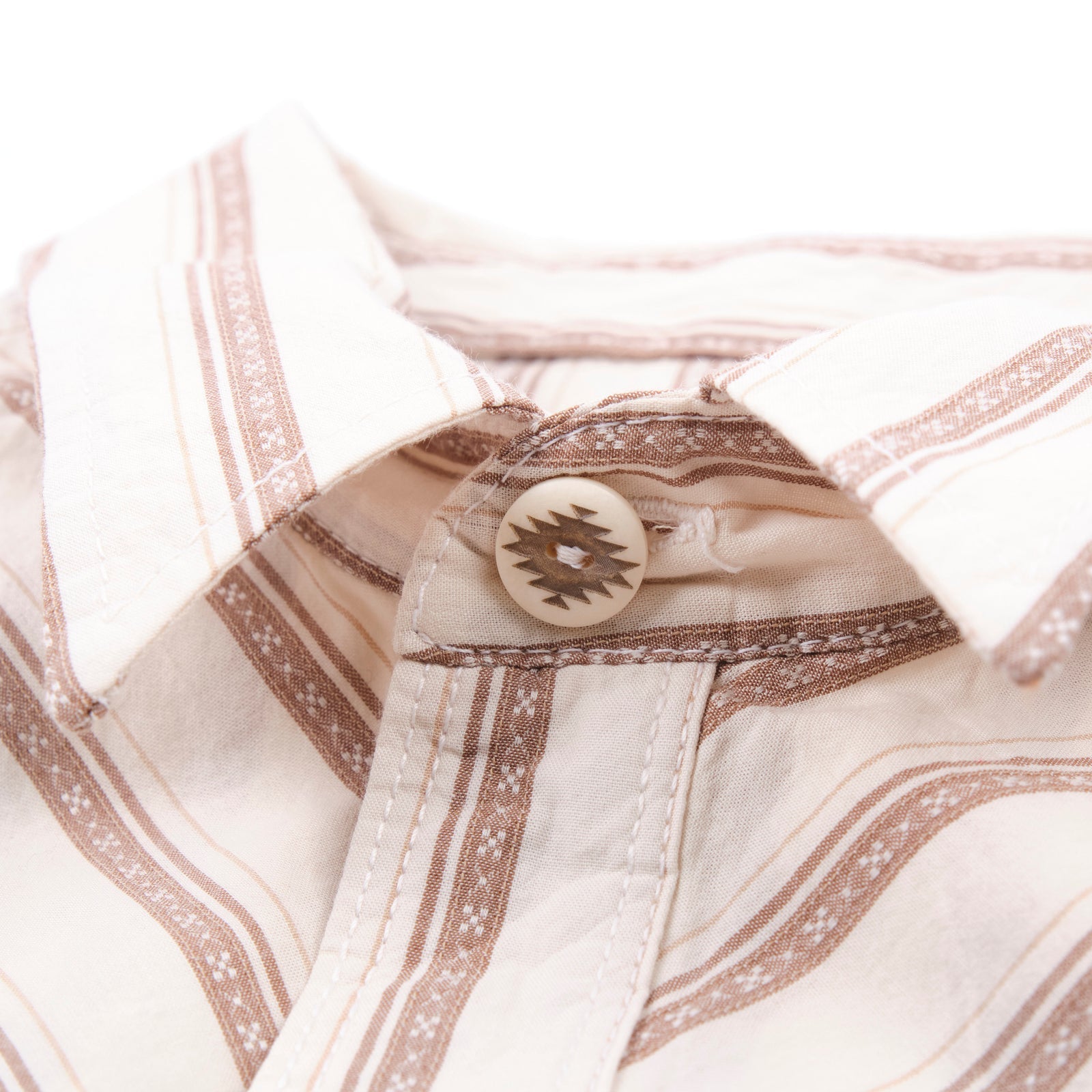 Short Sleeve Calico in Brown Stripe