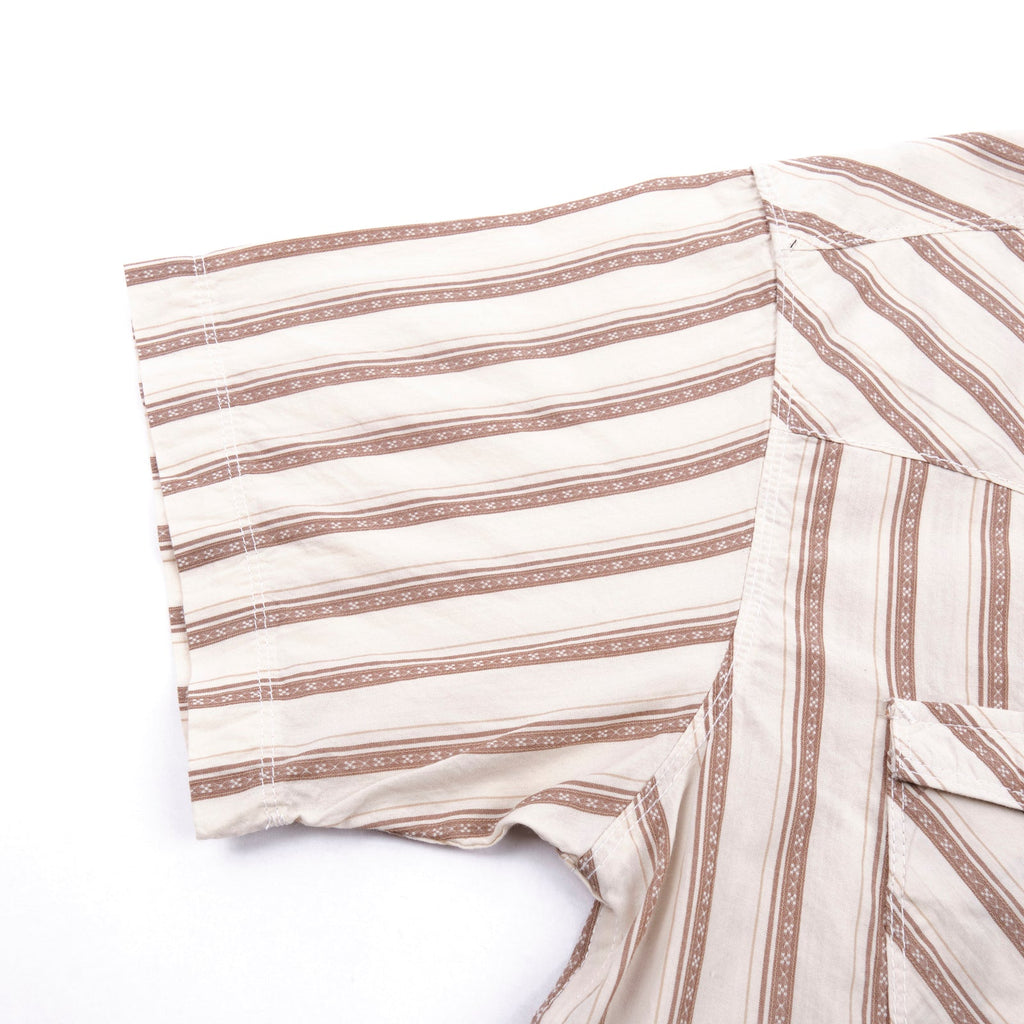 Short Sleeve Calico in Brown Stripe