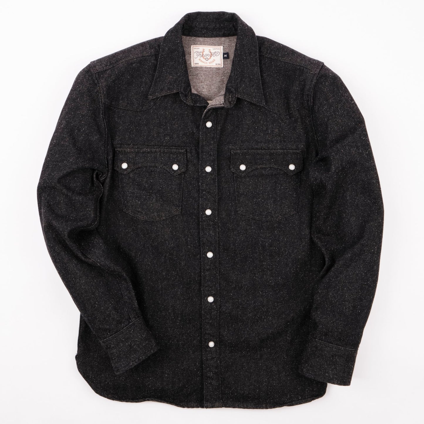 Modern Western Shirt in Black Nep Denim