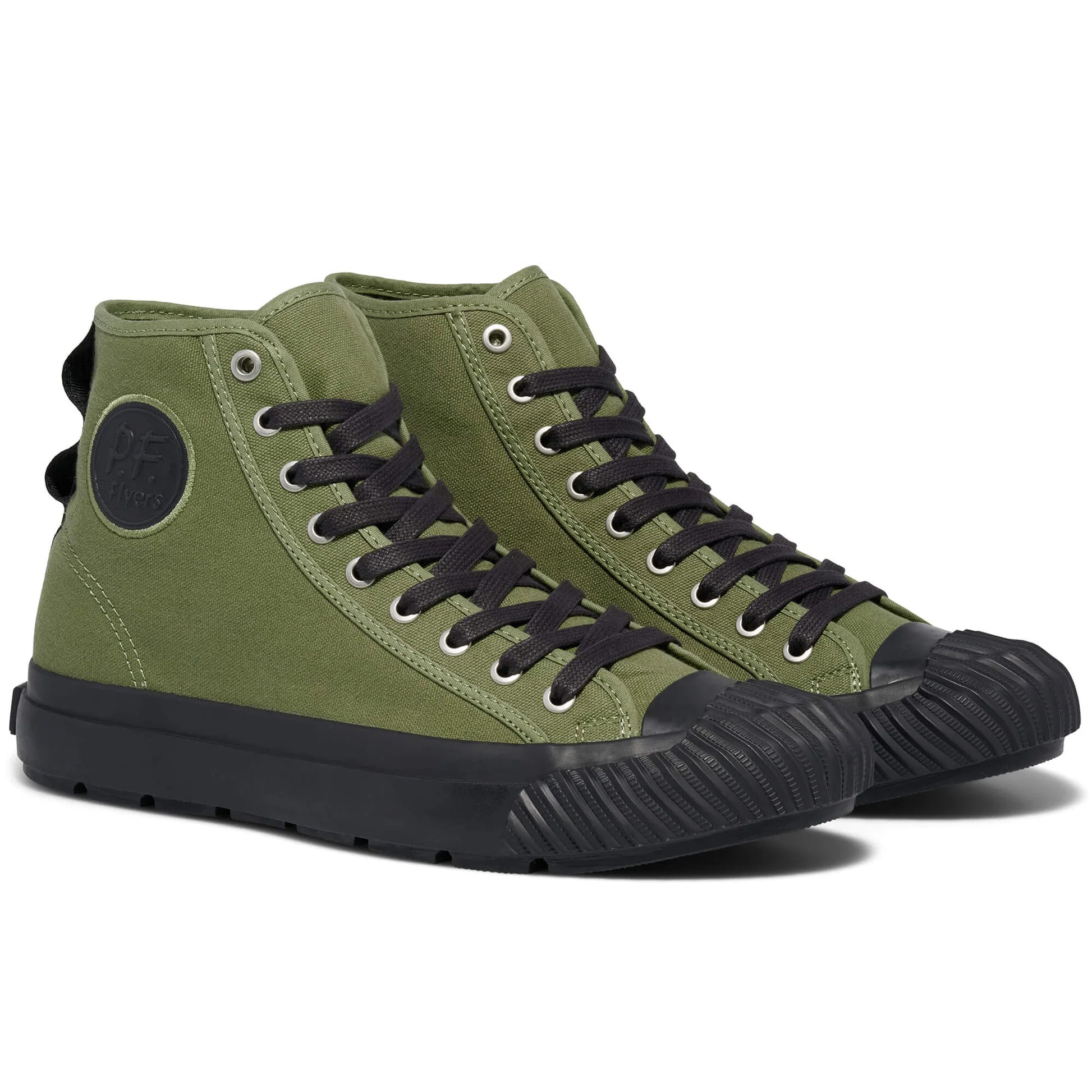 Grounder High-Top in Olive Green/Black Canvas