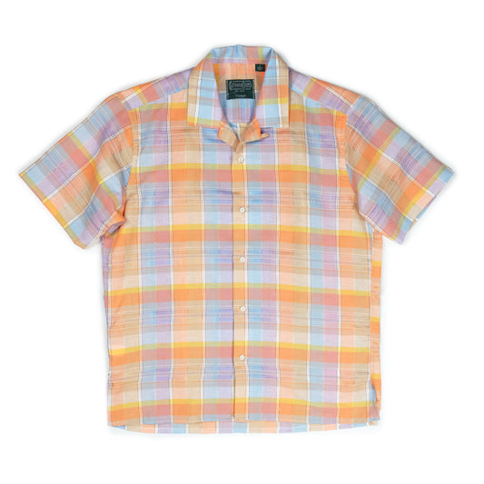 Camp Shirt in Orange Cotton/Linen Ghost Weave