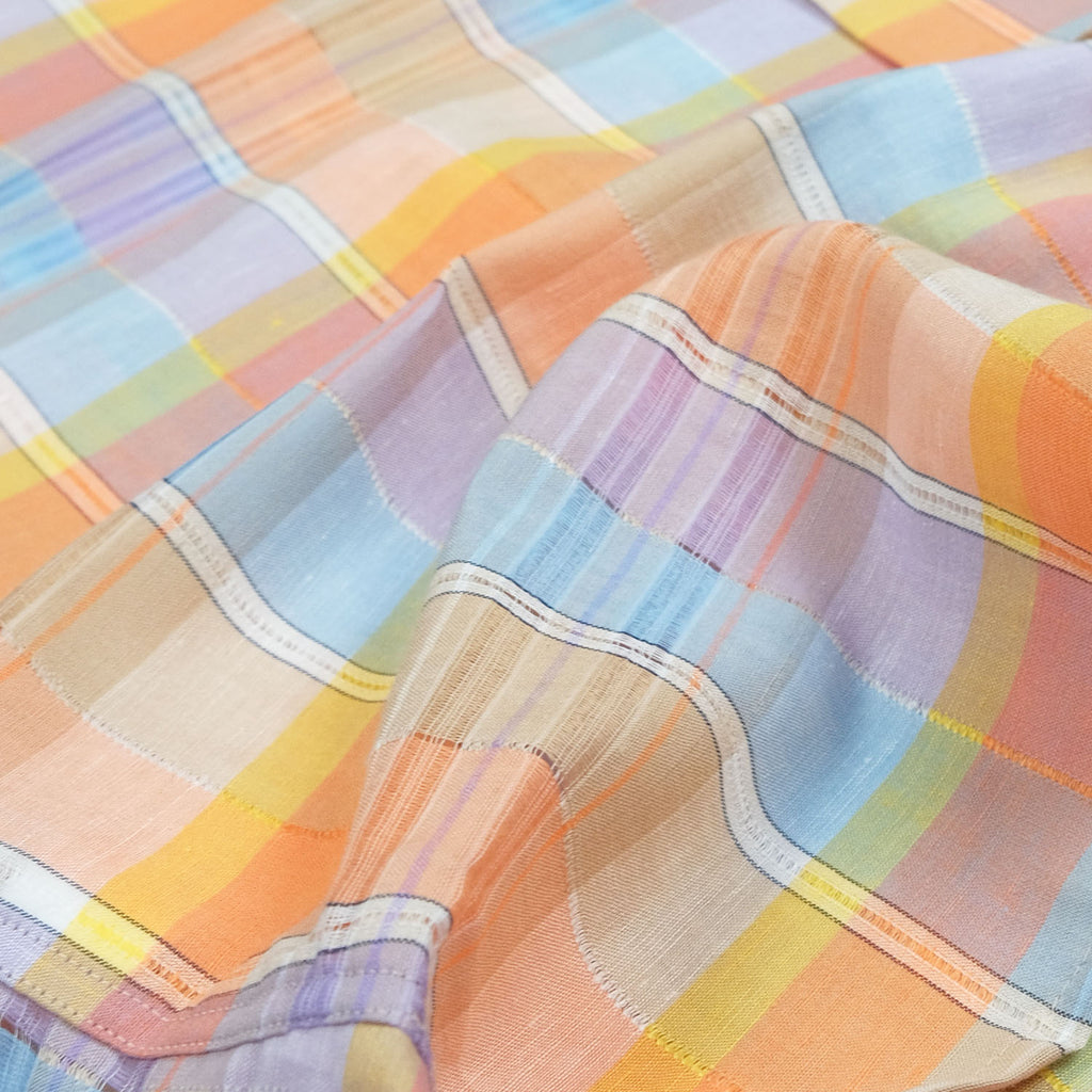 Camp Shirt in Orange Cotton/Linen Ghost Weave