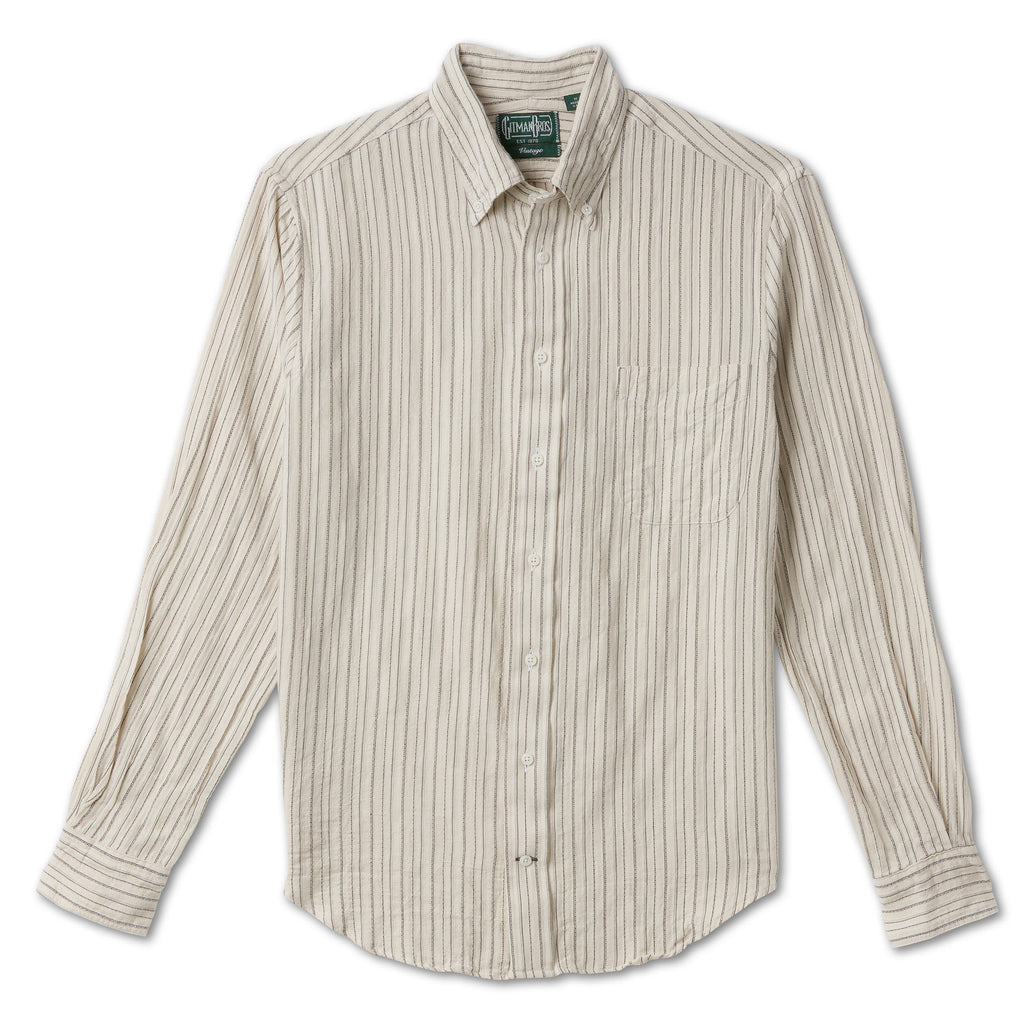 Brushed Dobby Stripe in Ecru