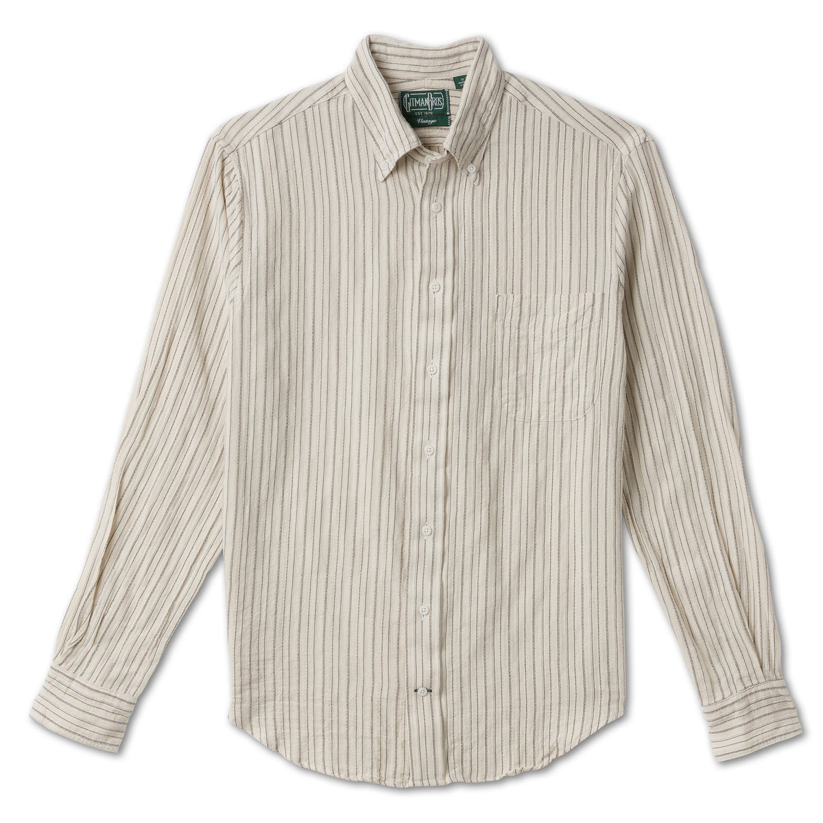 Brushed Dobby Stripe in Ecru