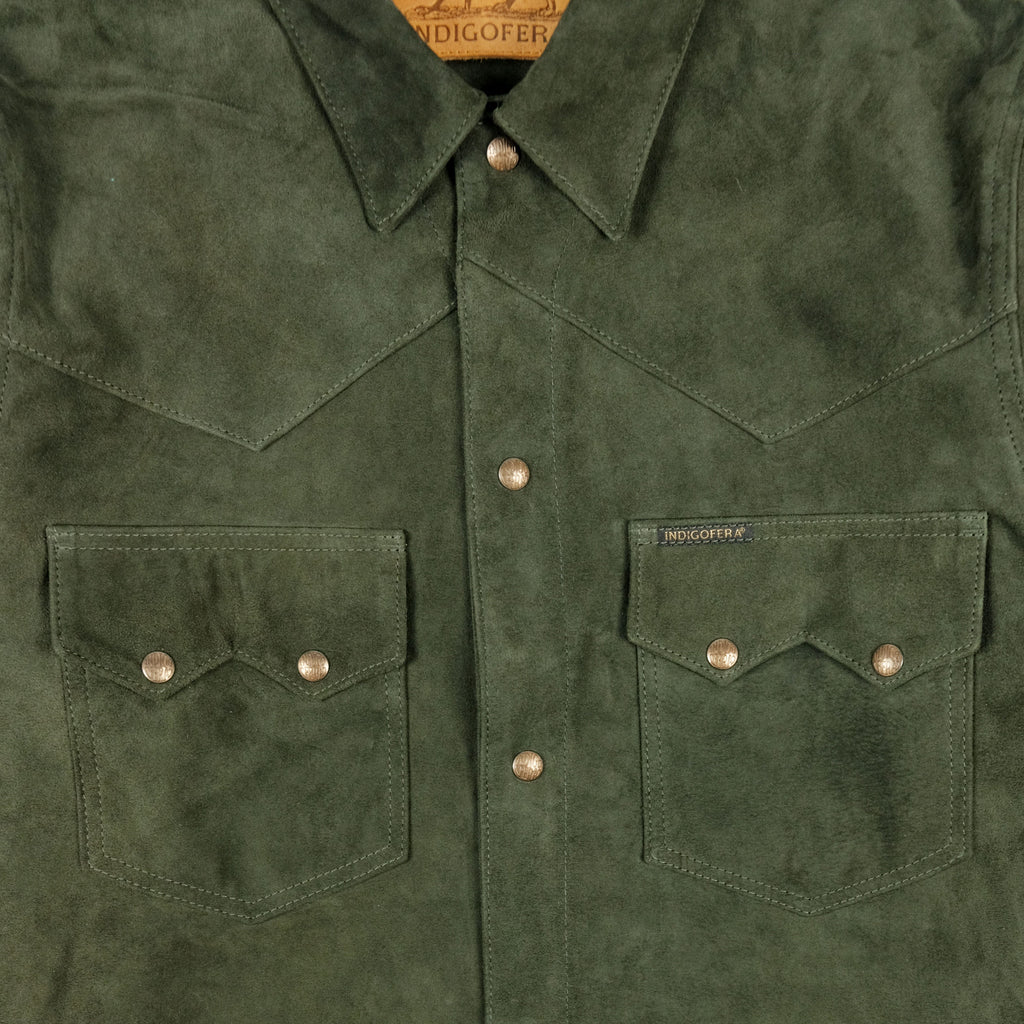 Cooper in Olive Goat Suede