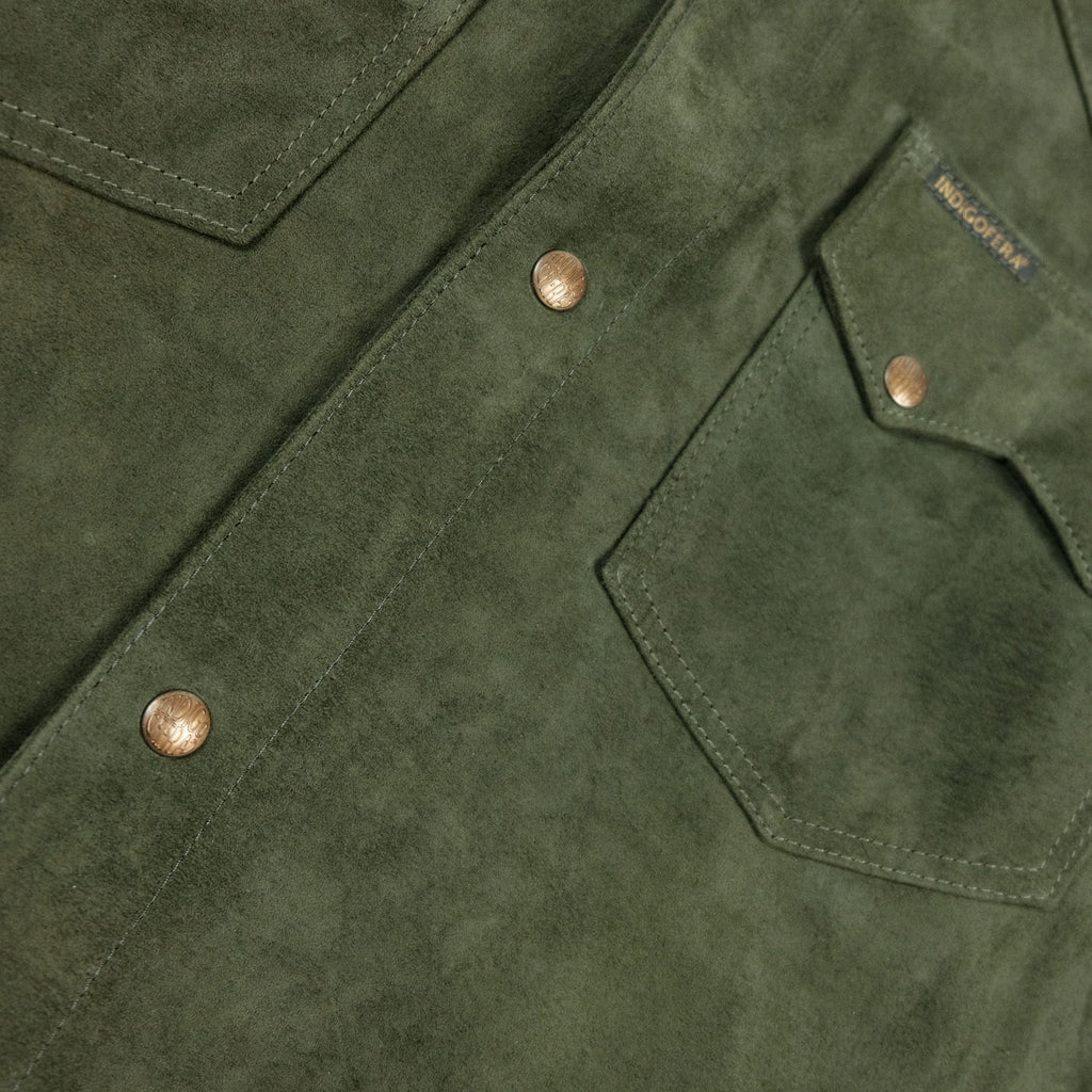 Cooper in Olive Goat Suede