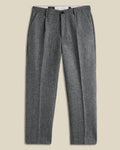 Wool Herringbone Trousers in Grey