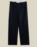 Wool Herringbone Trousers in Navy