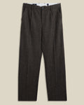 Wool Herringbone Trousers in Brown