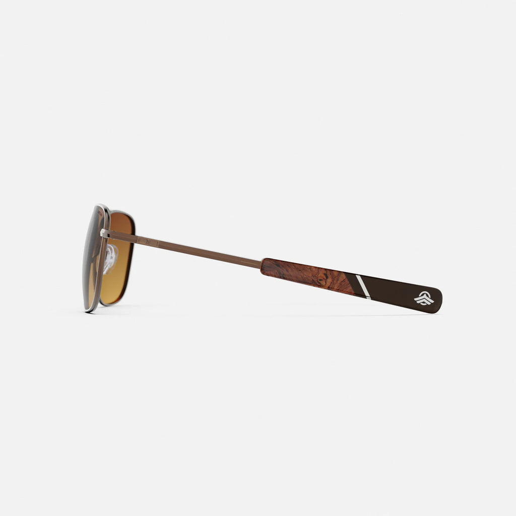 Aviator in 22k Chocolate Gold & Polarized Cape Sand