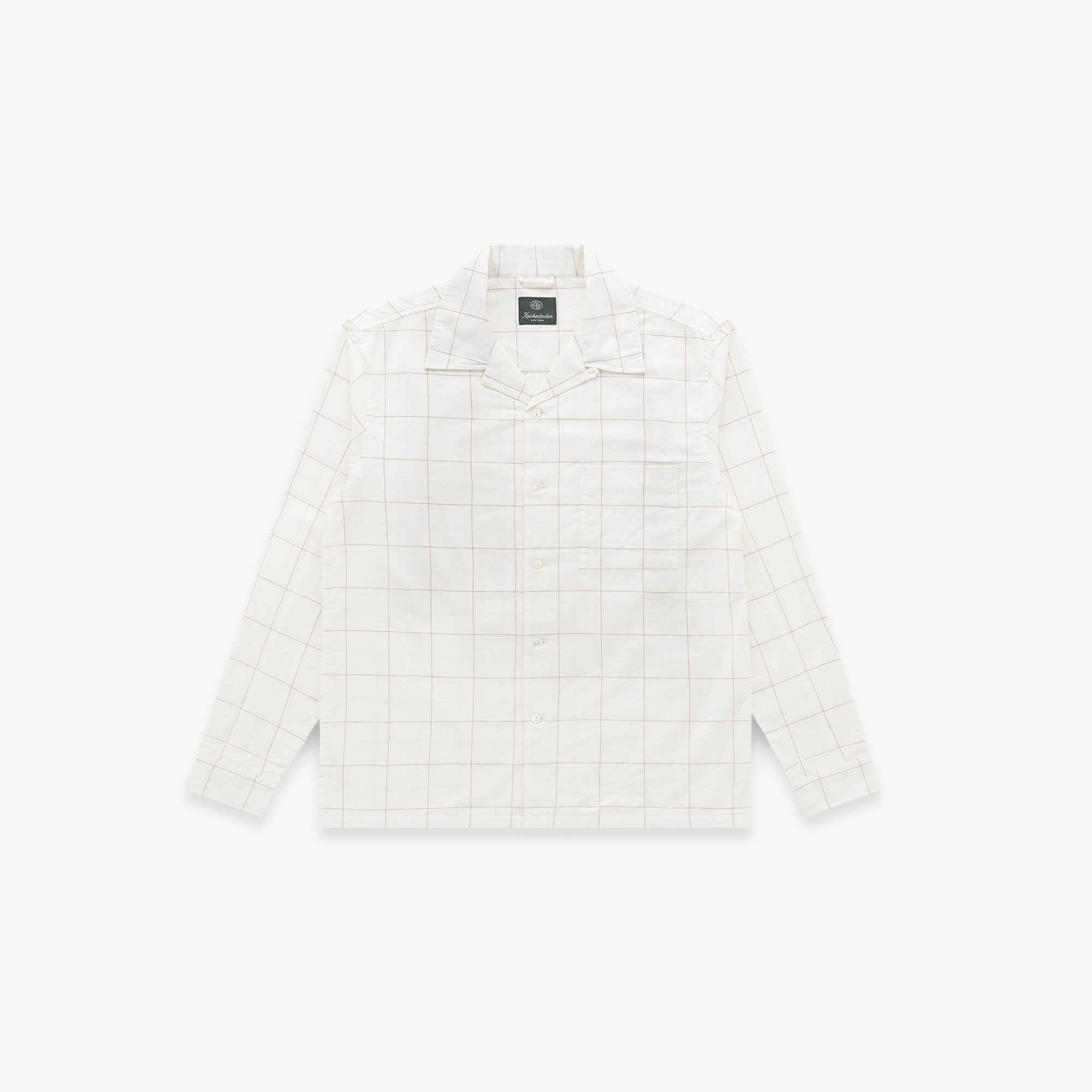 Hills Cotton and Cashmere Shirt in Bone Plaid